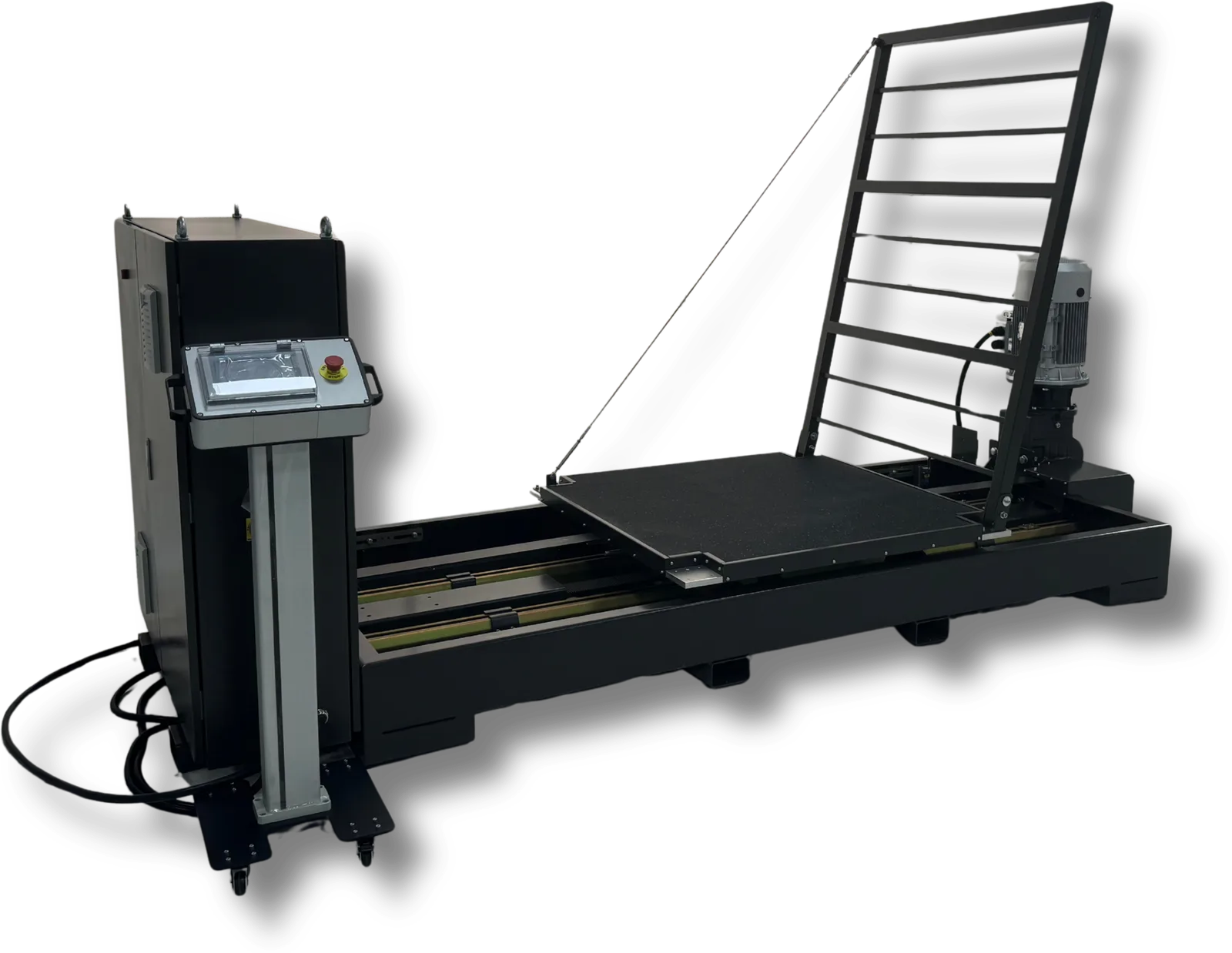 SwiftBench, side view with control unit and load guard